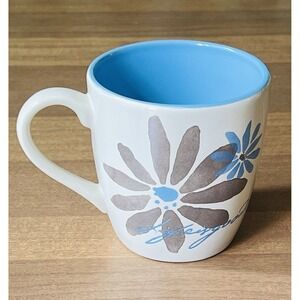 Life Is Good Home Red Daisy Flowers Minty Green‎ 16 oz Coffee Cup Mug